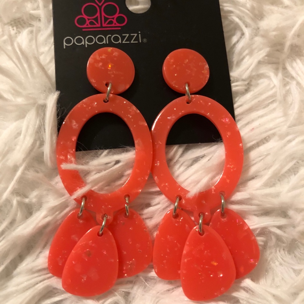 Post back sparkle pink acrylic earrings